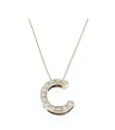 collana fendi lettera c|Collane con Scritta .